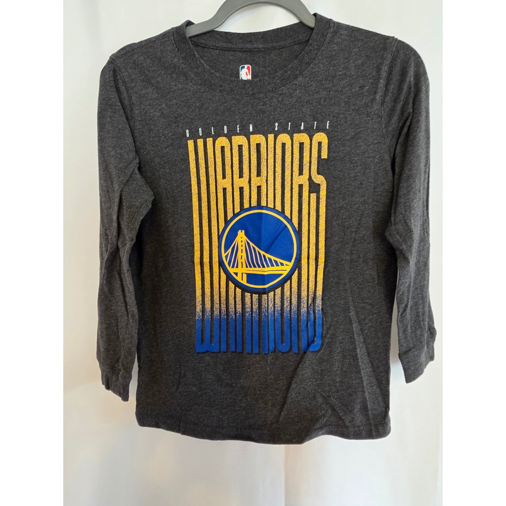 Golden State Warriors Long‎ Sleeve T Shirt Youth L 14/16 NBA Basketball Gray